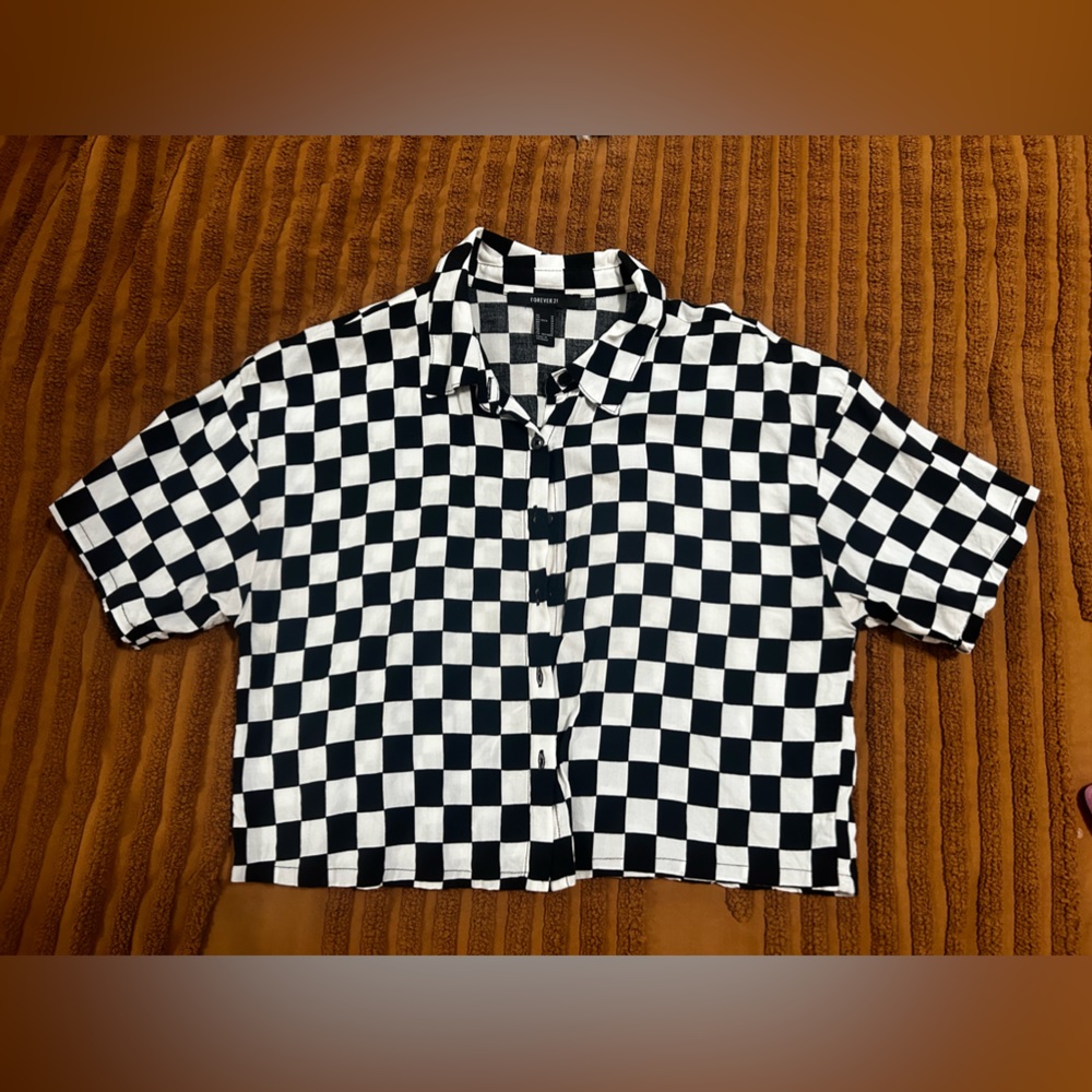 Forever 21 checked crop top